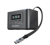 AFERIY 145W DC Portable Power Station w/ 100W PD Retractable USB-C Cable, 99.2Wh LiFePO4 Battery Dual Way 100W PD, Solar Generator,TSA Approved Portable Power Bank, 6 Protections for Camping Travel