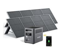 AFERIY Portable 1800W Power Generator with 2 200W Solar Panel, 1024Wh LiFePO4 Batteries, 220V-240V AC Outputs, Foldable Solar Panel with USB Ports, IP65, for Camping/Home/Household Use