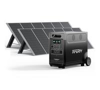 AFERIY Portable Power Station 3600W 3840Wh, with 2x 400W Portable Solar Panel, Expandable 3.8-11.5kWh, Fast Charging, Silent Solar Generator, Portable Power Station for Home Backup, Camping, Off-Grid