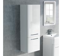 Afern Contemporary 1000mm Wall Hung Tall Cabinet - White