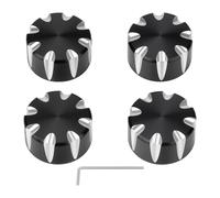 Aferrizu 4 Pack Shock Axle Nut Cover Caps for Indian Scout 2018-2023 Accessories Front Rear Shock Mounting Caps CNC Aluminum Absorber Nut Covers Set (Black)