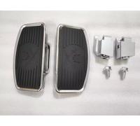 Aferrizu Larger Driver Floorboards Wider Foot Pegs for Can-Am Ryker 600 900 Sport Rally Edition All Models 2015-2025 Rider Front Extended Brake Foot Rest Pedal (Skull Pattern Chrome)