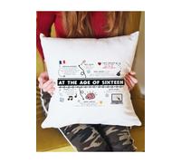 Afewhometruths 16th Birthday Fun Facts Cushion Gift in Off-White | Size: 40 cm x 40 cm Afewhometruths Off-White 40 cm x 40 cm
