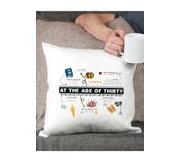 Afewhometruths 30th Birthday Fun Facts Cushion Gift in Off-White | Size: 40 cm x 40 cm Afewhometruths Off-White 40 cm x 40 cm