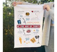 Afewhometruths 30th Funny Birthday Gift Amazing Facts Tea Towel in White Afewhometruths White