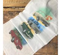 Afewhometruths Men's Personalised Set Of Four Handkerchiefs With Classic Cars in White Afewhometruths White