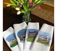 Afewhometruths Men's Set Of Four Handkerchiefs With British Open Golf Courses in White Afewhometruths White