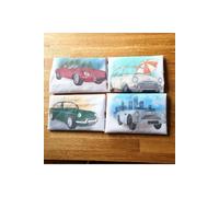 Afewhometruths Men's Set Of Four Handkerchiefs With Classic British Cars in White | Size: 10-11 Afewhometruths White 10-11