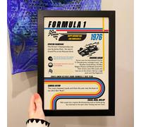 Afewhometruths Personalised 50th Birthday Gift Formula One Framed Print for F1 Fans Afewhometruths Multicolor
