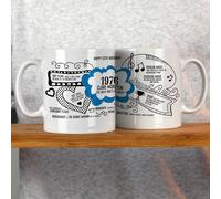 Afewhometruths Personalised 50th Birthday Mug - 1976 Nostalgia Gift for Him or Her in Blue Afewhometruths Blue