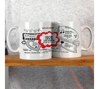 Afewhometruths Personalised 50th Birthday Mug - 1976 Nostalgia Gift for Him or Her in Red Afewhometruths Red