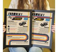 Afewhometruths Personalised 60th Birthday Gift Formula One Framed Print for F1 Fans Afewhometruths Multicolor