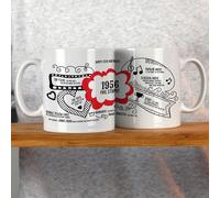 Afewhometruths Personalised 70th Birthday 1956 Milestone Mug in Red Afewhometruths Red