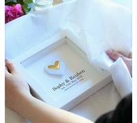Afewhometruths Personalised First Anniversary Paper Heart - Origami Keepsake in White Frame in Gold Afewhometruths Gold