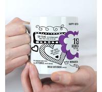 Afewhometruths Personalised Fun Facts born in 1946 80th Birthday Mug in Purple Afewhometruths Purple