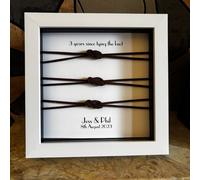 Afewhometruths Personalised Leather Anniversary Gift In White Frame Afewhometruths White