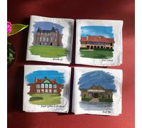 Afewhometruths Set Of Four Handkerchiefs With British Golf Courses in White | Size: Standard Afewhometruths White Standard