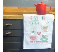 Afewhometruths Seven Tea 70th birthday gift tea towel in White | Size: 600mm Afewhometruths White 600mm