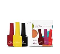 Affair Nail Polish Set of 3-13 Sun Shine, 16 Mexican Red & 58 Black | Quick Drying Semi-Matte Nail Kit | Highly Pigmented, Long Lasting & Chip Resistant Enamel 13ml Each