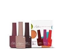 Affair Nail Polish Set of 3 | Quick Drying Semi-Matte Nail Kit | Highly Pigmented & Long-Lasting Enamel - 13ml Each (03 Desert Canyon, 19 Caramel Nude, 36 Royal Plum)