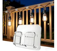 AFFAVON Hooks for String Light, 40 Pack 3x4cm Large Self-Adhesive Clear Cable Clips, Waterproof No Damage Wire Organizer for Christmas Lights Ethernet Cables Garden Home Deck