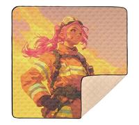 Affectionate Firefighter Soft Thick Baby Gym & Activity Mat for Indoor Outdoor Washable Tummy Time Mat for Baby Kids Toddlers Infants, 50'' x 50''