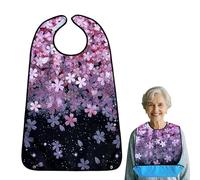 AffeGifts Adult Bibs for Women, Washable Dining Bibs for Elderly Flower Waterproof Feeding Bib with Crumb Catcher Reusable Clothing Protector Disability Bib for Adult