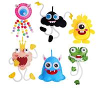 AffeGifts Monster Sewing Kit for Kids, 6 Pack Keyring Felt Sewing Craft Kit for Kids My First Sewing Kits for Children Educational Sewing Craft for Beginner Girls Boys