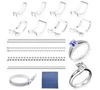 AffeGifts Ring Adjuster for Loose Rings, 12PCS Invisible Ring Size Adjuster, 2 Styles Ring Resizer Set with Polish Cloth Ring Tightener for Women and Men Fit Most Rings
