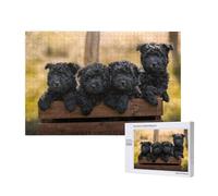 Affenpinscher Family Puppies Black Dogs Monkey,1000 Pieces Wooden Jigsaw Family Game Jigsaw Puzzles for Adults Teens Home Decor