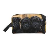Affenpinscher Family Puppies Black Dogs MonkeyLarge Capacity Cosmetic Organizer,Travel Makeup Bag for Women