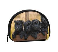 Affenpinscher Family Puppies Black Dogs MonkeySmall Makeup Sanitary Napkin Storage Bag,Women's Cosmetic Coin Purse