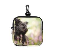 Affenpinscher Lawn Black Dogs Monkey Terrier, Square Zipper Storage Bag, Neoprene Coin Purse, Small Wallets, Change Pouch, Change Purse