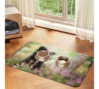 Affenpinscher Lawn Black Dogs Monkey Terrier,Waterproof Pet Feeding Mat,PU Leather Placemats for Cat Dog Water Bowl,Food Mats,40x60cm