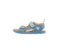 Affenzahn Airy Leather Sandals with Velcro Fastening, Non-Slip, Flexible, Airy, Lightweight for Summer, Size 21-32, Shark Light Blue, 12.5 UK Child