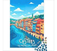 Affiche Castres Adults 1000 Pieces Puzzle | pretty botanical artwork for flower lovers to enjoy creating a relaxing picture in your free time to enjoy at home50x75cm