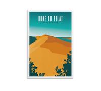 AFFICHE DUNE DU PILAT, Et Banc D’Arguin Posters Vitger Travel Poster Canvas Art Wall Room House Decor Bedroom Office Posters Prints Wall Art Paitings Rustic Home Decorate for Living 16x24inch(40x60cm)