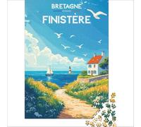 Affiche Finistère teenagers 1000 Pieces Puzzle | meaningful gift for mum to enjoy a peaceful relaxing afternoon with a cup of tea and some quiet time38x52cm