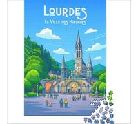 Affiche Lourdes adult jigsaw1000 pieces | fun gift for dad to enjoy in his spare time at the weekend as a relaxing break from work and daily stress38x26cm