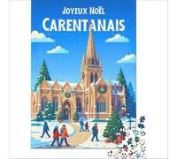 Affiche Noël Carentan 1000 piece jigsaws | Analysis and logic Learning Educational Toys Unique Birthday and Xmas Gifts 50x75cm