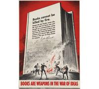 Affiche Prints 2W10 Vintage WWII Books Are Weapons U.S Propaganda War Poster WW2 - A4 (297 x 210mm) 11.7" x 8.3"