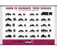 Affiche Prints 2W33 Vintage WWII Recognise Light-Heavy Armoured Cars War Poster WW2 - A3 (432 x 305mm) 16.5" x 11.7"