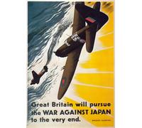 Affiche Prints 3W6 Vintage 1940's WW2 Britain War Against Japan British World War 2 WWII Poster - A3 (432 x 305mm) 16.5" x 11.7"