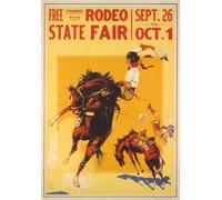 Affiche Prints AZ19 Vintage 1930's American State Fair Rodeo Cowboy Cowgirl Advertisement Poster Reproduction Print Card - A5 (148mm x 210mm)