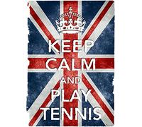Affiche Prints KC19 Vintage Style Union Jack Keep Calm And Play Tennis Funny Art Poster Print - A3 (432 x 305mm) 16.5" x 11.7"