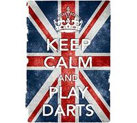 Affiche Prints KC25 Vintage Style Union Jack Keep Calm And Play Darts Funny Art Poster Print - A3 (432 x 305mm) 16.5" x 11.7"