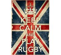 Affiche Prints KCV17 Vintage Style Union Jack Keep Calm And Play Rugby Funny Art Poster Print - A3 (432 x 305mm) 16.5" x 11.7"