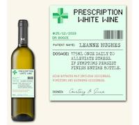 Affiche Prints L128 Personalised Prescription Medicine Pharmacy Novelty Alcohol White Wine Bottle Label For Any Occasion!