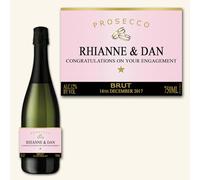 Affiche Prints L70 Personalised Prosecco Pink Rose Engagement Wedding Congratulations Celebration Brut Bottle Custom Label For Any Occasion!