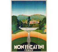 Affiche Prints TV37 Vintage 1930 Montecatini Tuscany Italian Italy Travel Poster Re-Print Reproduction Print Card - A5 (148mm x 210mm)